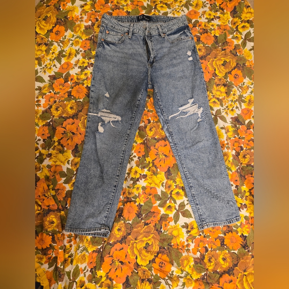 Distressed Light Blue Gap Jeans